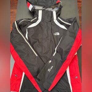 The North Face Black & Red Hooded Shell Jacket with zip out puffer liner